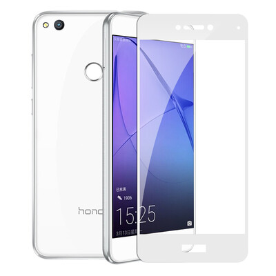 

2 pieces installed] Lonkey Huawei glory 8 Youth Edition tempered film full-screen tempered film high-definition explosion-proof glass film phone protective film screen film (white