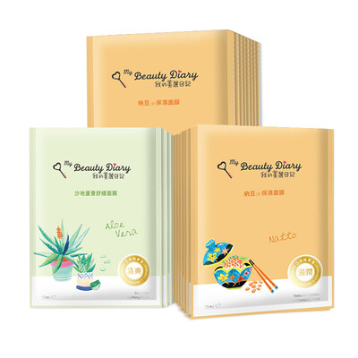 

My beautiful diary MY BEAUTY DIARY Mask Monthly tender&smooth combination of 23ML 16 pieces to send 4 natto 16 tablets sandy aloe vera 4