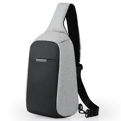 

Mi Xi mixi anti-theft chest bag men light business multi-compartment chest bag leisure sports Messenger bag fashion trend shoulder small bag blue with black 125 inches M2081