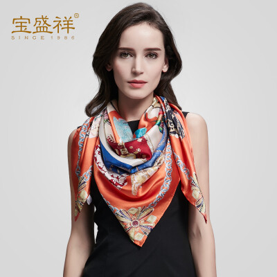 

Bao Shengxiang silk silk large square towel female color scarf big shawl royal packs s9232