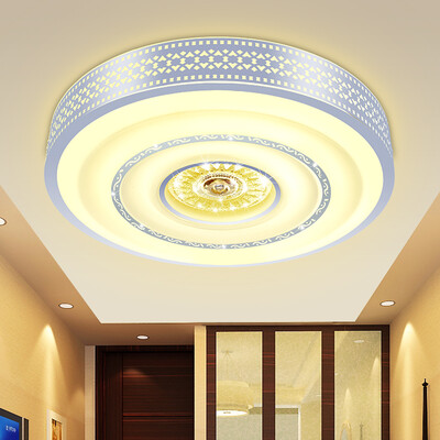 

Jingdong supermarket Po Lihuang XD-8106 LED ceiling light three-color dimming warm bedroom aisle kitchen&toilet lights round simple lighting lamps 38W