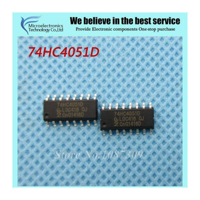 

10pcs free shipping 74HC4051D 74HC4051 SN74HC4051D SOP-16 Multiplexer Switch ICs 8-CHANNEL MUX/DEMUX new original