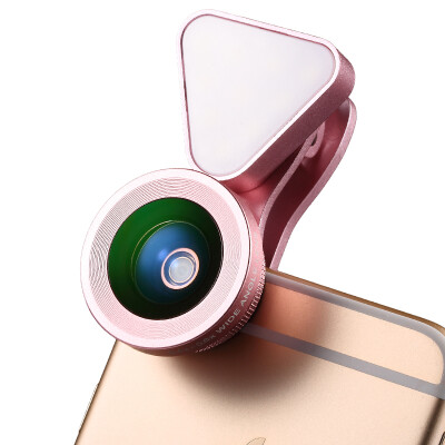 

Chuai Lao cherllo 035R mobile phone lens rose gold wide-angle macro sets of external fill light beauty broadcast self-timer high-definition camera iPhone Huawei millet general