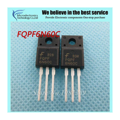 

10pcs free shipping FQPF6N60C 6N60C 6N60 600V 6A MOSFET N-Channel transistor TO-220F new original