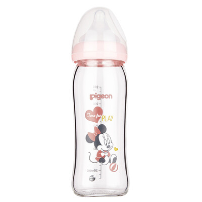 

Pigeon bottle AA152 Disney natural wide-bore glass painted baby bottle 240ml with  pigeon pacifier Mini baby - ball