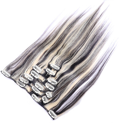 

100g Full Head Set 7Pcs Clips In Human Hair Extensions Straight 16 To 24 Inch Brazilian Remy Hair Clip Ins