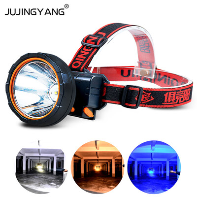 

Head flashlight 50W LED High Brightness Rechargeable Head lamp Led Headlamp ABS boby Lantern on the Head whitewarmblue light