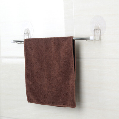 

Le stickers bathroom shelf bathroom stainless steel towel bar hotel bathroom free punching towel bar strong seamless wall-mounted single pole towel rack
