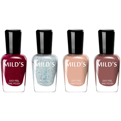 

Mild' (MILD') tasteless health green nail polish red bean sand color nude color charm fingertips four-piece 7ml * 4 water-based strippable color lasting