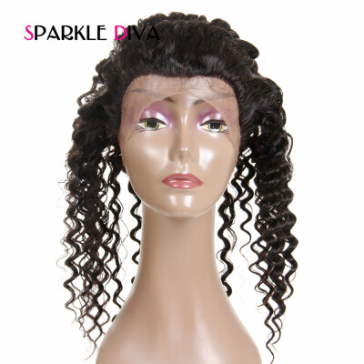 

Pre Plucked 360 Lace Frontal Closure Deep Wave 100% Brazilian Remy Human Hair With Baby Hair Natural Hairline