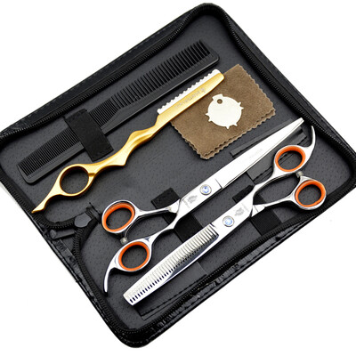 

HUNTERrapoo 7 inch & 85 inch professional hairdressing scissors setStainless steel Razor scissor thinning shears kits