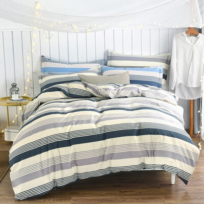 

Yingxin textile cotton four-piece simple skin-friendly twill sheets pillowcases quilt quilt cover four sets of 15 18 m mattress elegant gray