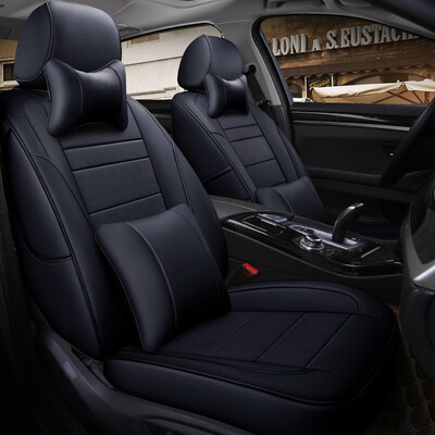 

Chi Qin leather car seat cover all surrounded RAV4 Tiguan L Accord Ling Pai Chi XRV front fan Civic crv cushion cover leather four seasons NP044 gentleman black neck pillow pillow pair