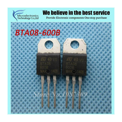 

10pcs free shipping BTA08-600B BTA08-600 BTA08 Triacs 8.0 Amp 600 Volt TO-220 thyristor new original