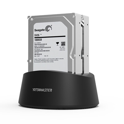

YottaMaster K200C3-C Type-C Dual Disk Offline Copy Hard Drive Shelf 25 35 &quotSATA SSD Serial Hard Drive Supports 10TB Hard Drive Black
