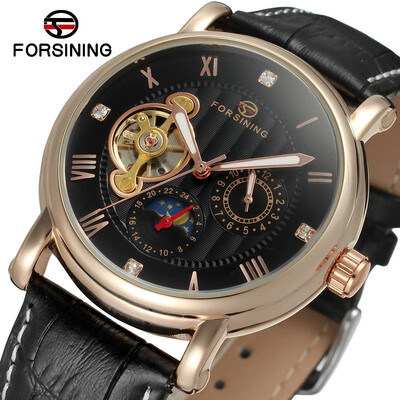 

2017 Forsining Men Mechanical Watches Men Luxury Brand Automatic Leather Dress Wristwatch Unique Clock