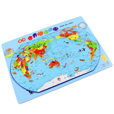 

Mother and child (babamama) map world map puzzle wooden puzzle magnetic toys early education puzzle children infant wood teaching B5011