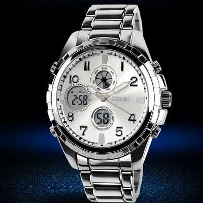 

Men's waterproof watch pointer electronic dual display watch as gift for men