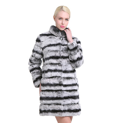 

SARSALLYA New Fashion Rex Rabbit Coat Mandarin Collar Long Sleeve Thick Warm Fur Winter Women Real Fur Coat Winter Jacket Women