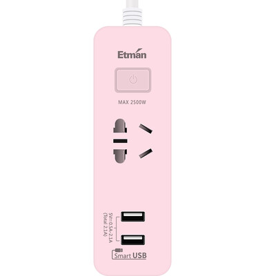 

Intel (Etman) розовый 1,8 м двойной USB мастер управления переключением питания конвертер мини-мини-гнездо многофункциональная доска творческая линия линейного сопротивления