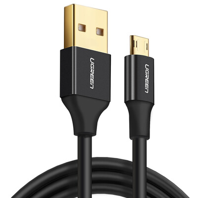

Green Union is anti-plug Andrews data cable 2A mobile phone charging cable Micro USB dual-sided dual-use fast charge power line support Huawei millet Samsung 05m 30850 black