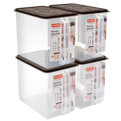 

JEKO&JEKO plastic refrigerator storage box moisture-proof transparent storage box 9L 4 only handle storage box medicine box sealed box brown SWB-5434