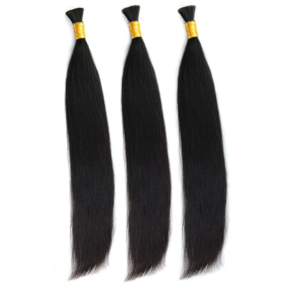 

Brazilian Straight Hair Two Bundles Non Remy Human Bulk Hair Extension Natural Black Virgin Hair Products 100g Each Bundle