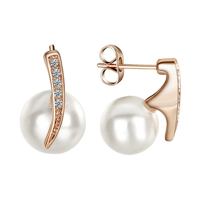 

Yoursfs@ Elegant Imitation Pearl Drop Earrings Rose Gold Plated Earings Fashion Jewelry Push Back Cuff Earrings Turkish Earring