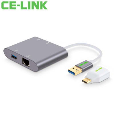 

CE-LINK 1311 Type-C to Gigabit Ethernet + USB3.0 Interface + OTG Hub USB-C Splitter HUB Cable Network Card Type-C to RJ45 Converter