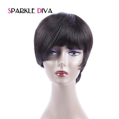 

Brazilian  Lace Short Bob Human Hair Wig For Black Women Natural Wave Swiss Lace With Baby Hair Non Remy