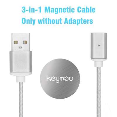 

Keymao Magnetic Phone Charger Cord Cable Type-C Micro USB kabel data with 1 Holder Pack for Android iPhone