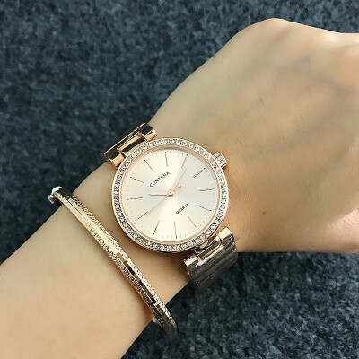 

Casual Design Crystal Women Watches CONTENA Ladies Fashion Dress Wristwatches Female Diamond Quartz Watch