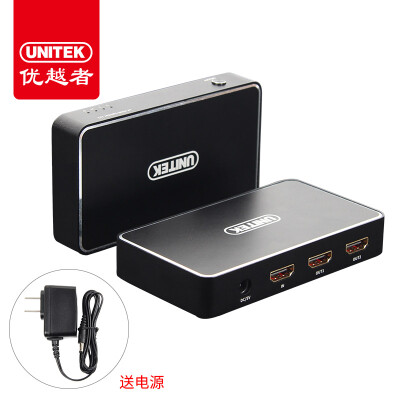 

UNITEK) hdmi dispenser 1 into a 2 out of the 4K digital high-definition splitters one minute two computer box TV cable 3D visual effects Y-HD12004-BK