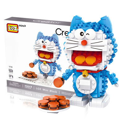 

Loz MINI Doraemon small particles of diamond blocks micro-drilling cartoon cat family chapter puzzle insert assembly animation toys prototype version Doraemon / 330pcs