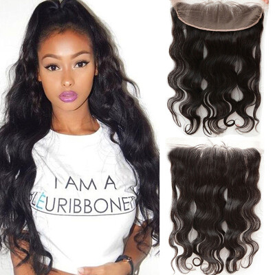 

Malaysian Body Wave Hair Lace Frontal Closure 13*4 Free Part Ear to Ear Non-Remy Human Hair Closures Natural Color