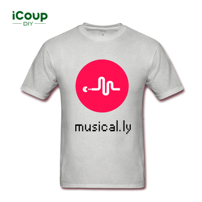 

Springsummer 2017 new round collar T-shirt music logo customized T-shirt