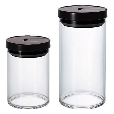 

【Jingdong Supermarket】 HARIO Heat Resistant Glass Vacuum Sealing Tank Size Two-piece Moisture-proof Kitchen Storage Tank Tea Tank Coffee Bean Milk Tank Black MCN-2B