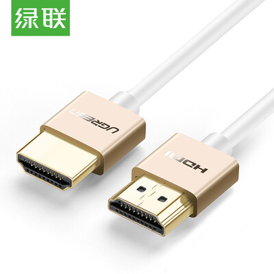 

Green (UGREEN) HDMI cable 4K HDMI digital high-definition line 2.0 3D video data thin line connection TV computer monitor projector 2 meters Tu Hao gold 40490