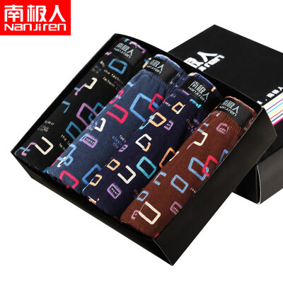 

Antarctic nanjiren men&39s underwear box printing fashion angle underwear in the waist 4 boxed mixed color  180105