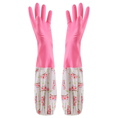 

Happy cat (KLM) clean household rubber gloves thicker plus cashmere kitchen with latex G2