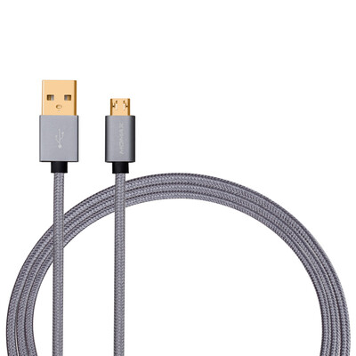 

MOMAX MOMAX 1-TAKE double-sided positive and negative insert Micro USB-2m Andrews data cable charging cable connection 2 meters gray for Samsung millet Huawei mobile phone