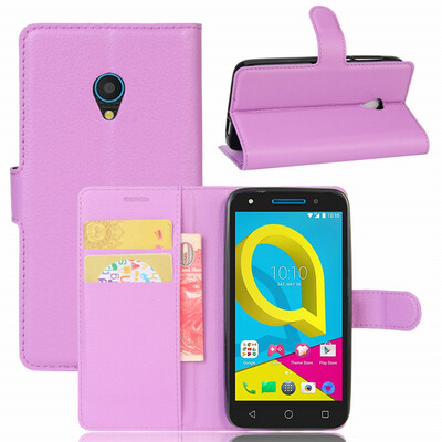 

GANGXUN Alcatel U5 Case High Quality PU Leather Flip Cover Kickstand Anti-shock Wallet Case for Alcatel U5