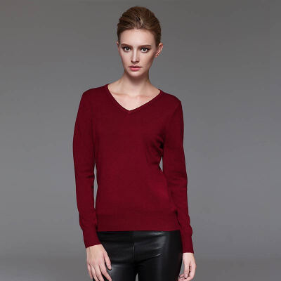 

Rebecca Marc Rebecca Slim was thin warm collar V knot sweater sweater 45460D wine red