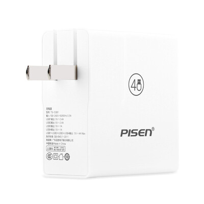 

Pisen 4-port USB 4A charger Phone / tablet / mobile power charger / 4-port charging head (without data cable) Apple white