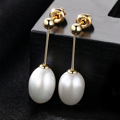

BAFFIN S925 Silver Drop Earrings With Natural Freshwater Pearls Pendant Gold Plated Jewelry For Women Wedding Party