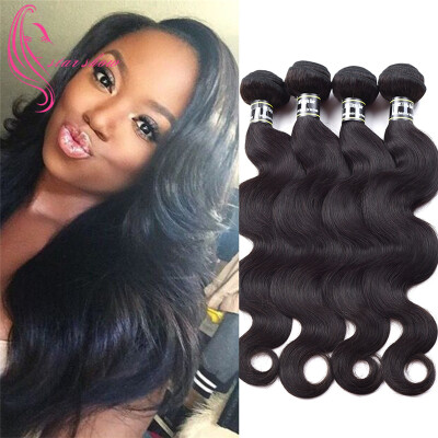 

7A Brazilian Virgin Hair 4 Bundles Body Wave Hair Weaving Cheap Human Hair Weave Extensions Soft and Bouncy 1B Color