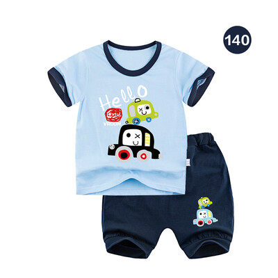 

Yue Tong Lai children's suit summer boy short-sleeved T-shirt harem pants summer suit Y1943 Kazakhstan car 140