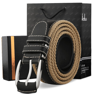 

Delidu Men's Canvas Belt Belt Leather Belt Men's & Women's Trousers L-FBZK Black