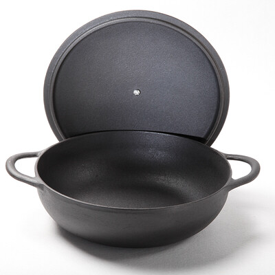 

Jingdong supermarket cast taste Jill May 26cm cast iron pot flat bottom frying pan induction cooker general iron cover section