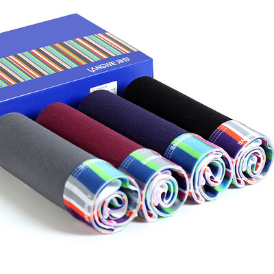 

Langsha LangSha 4 men&39s underwear flat pants waist bamboo pulp fiber rainbow bridge men&39s style pants gift box 185XXXL code